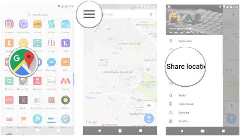 google sharing location