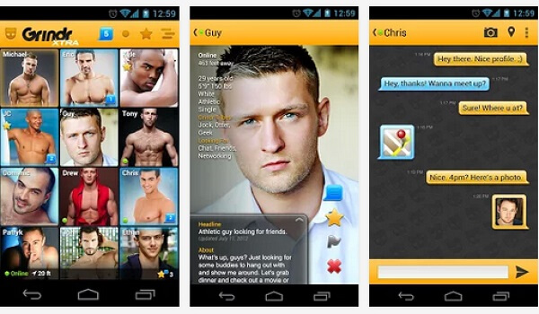 grindr felhasználói felület