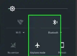 Basculer le mode avion pour réparer l'erreur GPS