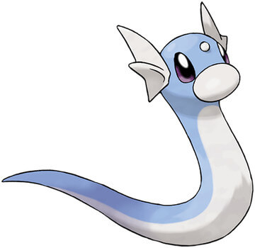 Dratini, a criatura Pokémon serpentina