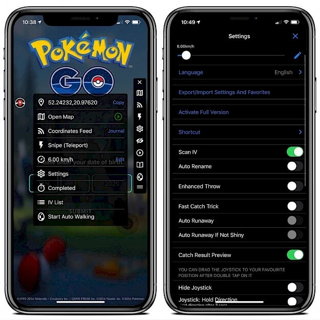 A screenshot of iSpoofer