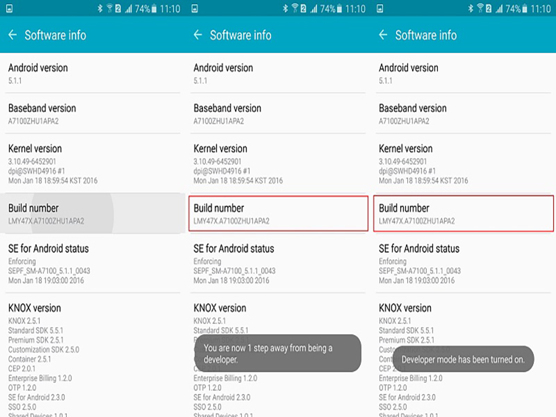 habilite las opciones de desarrollador en su teléfono